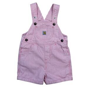 Carhartt Pink Striped overalls shorts 18m SD9826-G girls heart buttons